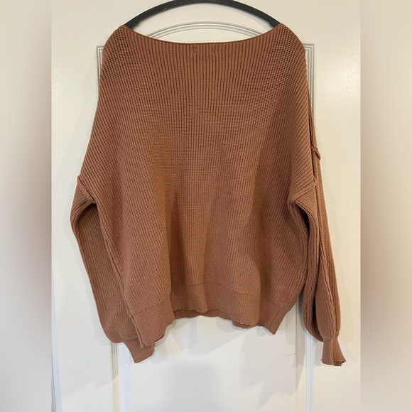 NWOT Pink Lily Boat Neck Oversized Knit Sweater - Picture 3 of 6